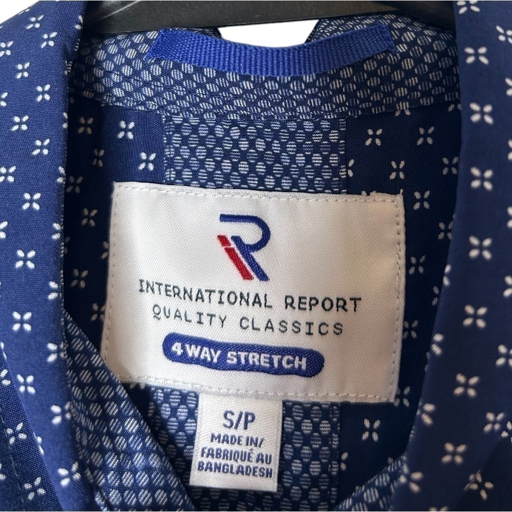 International Report Men’s Navy Stretch Long Sleeve Button Down Modern Fit Small - Picture 7 of 14